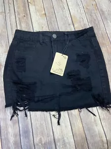 Falda de jean negra para mujer Litz Brand talla pequeña nueva con etiquetas 100 algodón - Imagen 1 de 9
