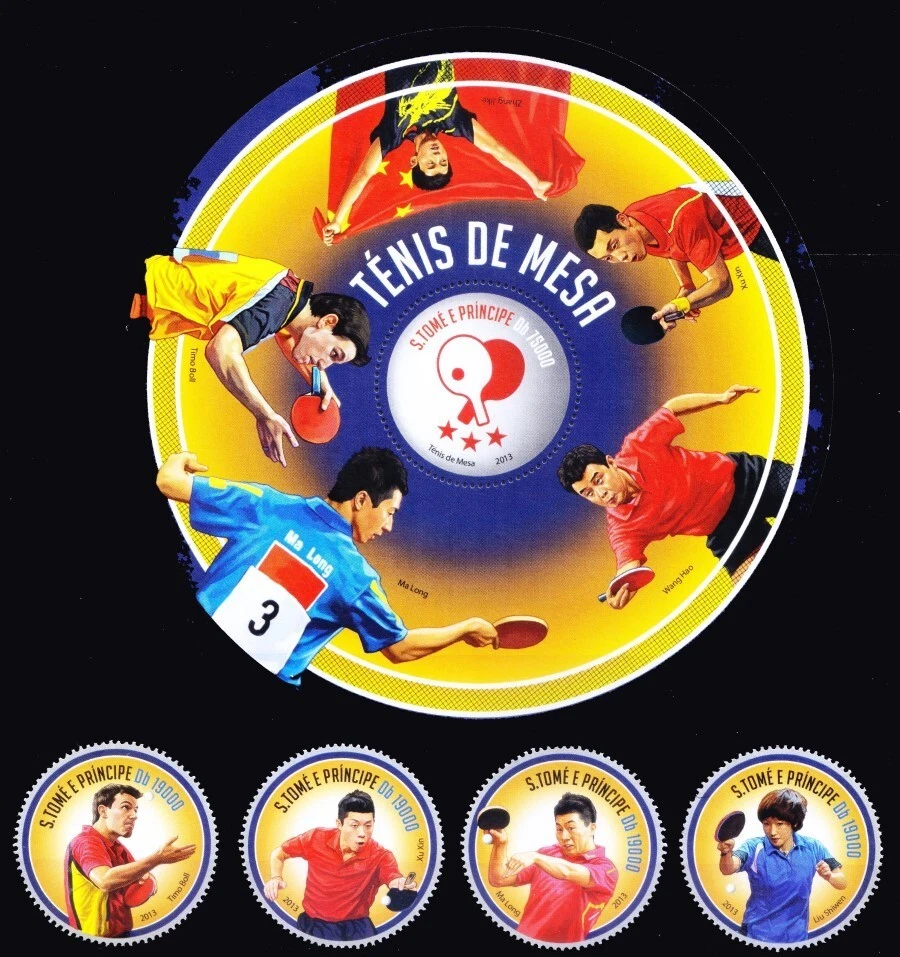 Sao Tome 2013 MNH Odd unusual MS + 4v, Sports, Table Tennis, Ping Pong - Image 1 of 1