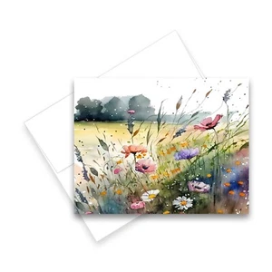 12 All Occasion Greeting Cards Blank w/ Envelopes - Watercolor Wildflower Cards - Picture 1 of 2