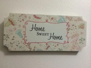 Sentimiento Floral Home Sweet Home Entrada a la pared Cartel de placa Decoración - Imagen 1 de 1