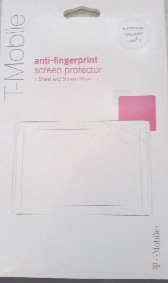 Nuevo En Caja T-mobile Anti Dedos Protectores Pantalla1 Hoja para Samsung Galaxy Tab3 Foto 1 de 1