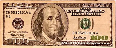 2001 $100 dollar bill Birthday / Anniversary Note 05/20/2014 - Image 1 of 2