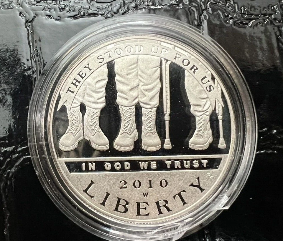2010-W US American Veterans Disabled for Life Commemorative BU Silver Dollar - Image 1 of 4