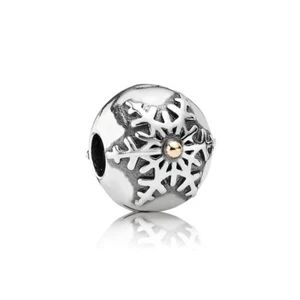Genuine Pandora two tone Charm "Snowflake" Clip - 791232 - retired - Picture 1 of 1