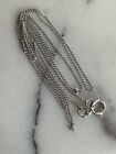 Vintage 9Ct White Gold Thin Curb Link Chain Necklace 16"