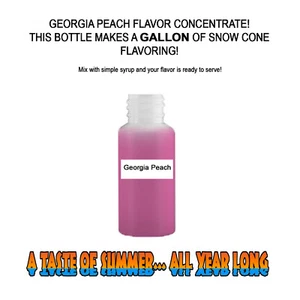 GEORGIA PEACH MIX SNOW CONE/SHAVED ICE FLAVOR CONCENTRATE MAKES 1 GALLON - Picture 1 of 1