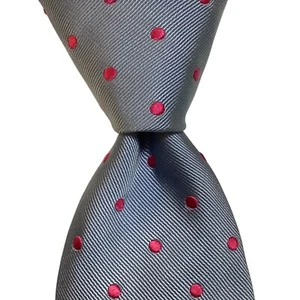 CHARLES TYRWHITT Mens 100% Silk Necktie 58 7/8" Designer POLKA DOT Blue/Pink GUC - Picture 1 of 3