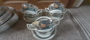 MASONS LIBERTY OF LONDON ZEBAK SOUP COUPES AND SAUCERS X 6 - Picture 1 of 3