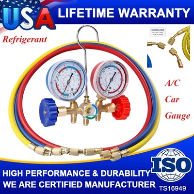 Juego de mangueras de servicio de carga de refrigerante de recarga de freón para aire acondicionado HVAC Foto 1 de 4
