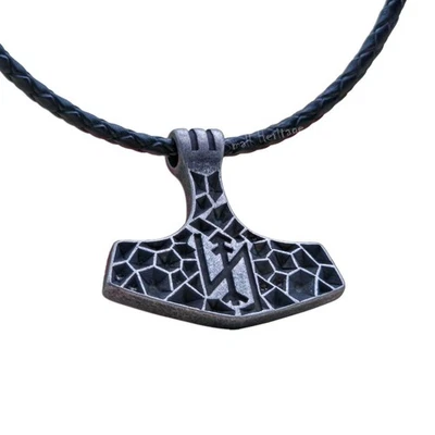 Collar Vikingo Martillo Mjolnir Acero Inoxidable Thor Colgante Odín Nórdico Foto 1 de 4