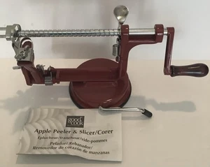 Apple Peeler Corer Hand Crank Locking Red Metal Base Good Cook EUC - Picture 1 of 4