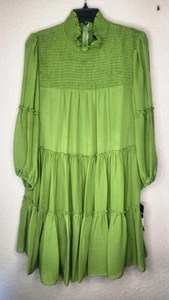 Vestido verde Maison Tara para mujer chifón fiesta regalo boda vestido en capas moda - Imagen 1 de 7