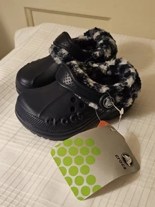 New Kids Crocs Classic Blitzen Clog Size C6/C7 Navy Blue Lined  - Picture 1 of 7