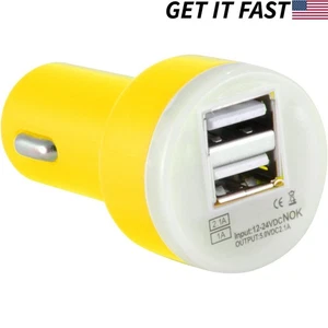 Dual USB 2 Port Auto Ladegerät DC Adapter für Samsung Motorola Android, gelb - Bild 1 von 1