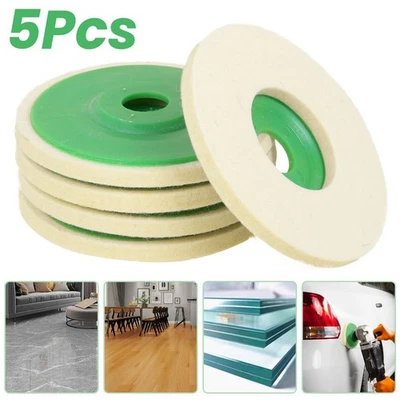 5pcs 125mm 4/5 Zoll Wolle Polieren Winkelschleifer Rad Filz Polierscheibe Neu - Bild 1 von 4