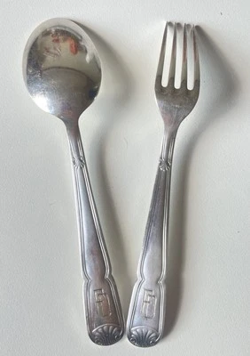 Couverts Cadet BOUILLET BOURDELLE modèle Coquille chiffré FD - Photo 1/4