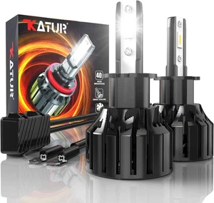 KATUR H11 LED Headlight Bulbs 80W 16000LM 6000K 360° Beam IP65 Waterproof 2x - Picture 1 of 1
