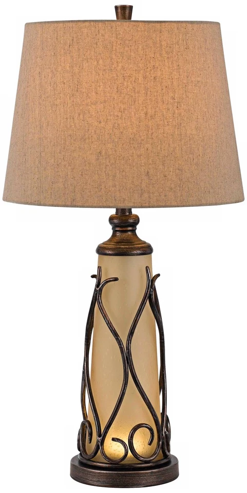 Cal Lighting Taylor 29 1/2" Hierro y Vidrio LED Luz Nocturna Lámpara de Mesa Foto 1 de 1