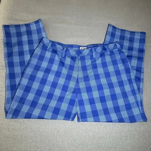 Adidas Men's Golf Pants, Blue Plaid 34x32 - Picture 1 of 6