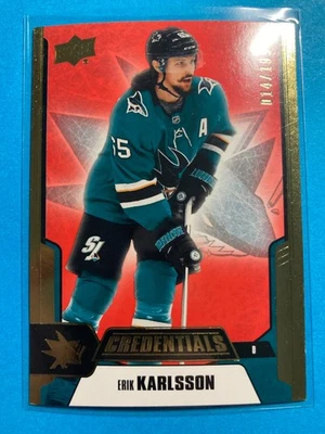 2019-20 Upper Deck Credentials Red #20 Erik Karlsson 014/199 - Image 1 of 2