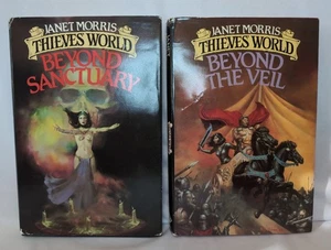 Janet Morris Thieves World Beyond Sanctuary / Veil Lot 2 HC DJ 1985 Book Club Ed - Bild 1 von 19