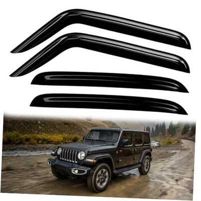 Viseras de ventana protectores de lluvia para Jeep Wrangler JL 2018-2024  Foto 1 de 4