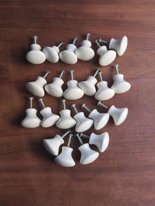 Vintage, klassisch weiß rund Keramik Design Knopf Griff Menge 22 - Bild 1 von 9