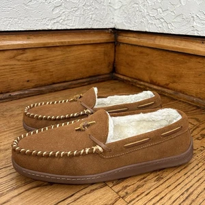 Minnetonka Flor gefütterte Hardsole Slipper Hausschuhe braun Herren Größe 9 "  - Bild 1 von 13