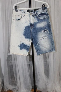 Pantalones Cortos Akoo Empire Estándar Denim Desgastados Para Hombre Talla 32 - Imagen 1 de 8