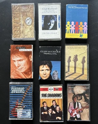 Cliff Richard,The Shadows,Hank Marvin Cassettes x9 - 1960s-1990s Foto 1 de 3