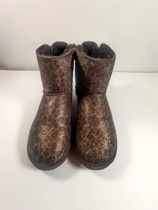 Stivali UGG oro scintillante pelle di pecora classici donna mini glitter taglia 6 - Foto 1 di 13