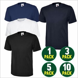 Uneek 1 3 5 10 PACK Men's Classic T-Shirt Short Sleeve Work Tee TShirt UC301 LOT