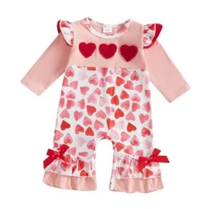 Baby Girl Fall Outfits Newborn Ribbed Knit 12-18 Months A Valentines Heart Red - Picture 1 of 8