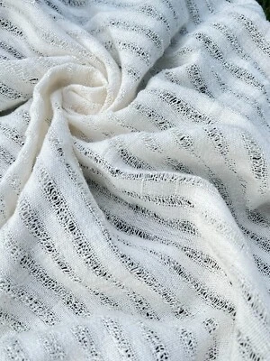 Handwoven Natural Organic Cotton Fabrics, Hand Loomed Unique Textured Fabric. - Image 1 of 4