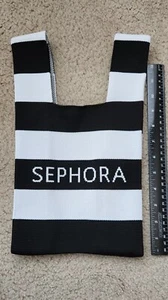 SEPHORA Black & White Stripe Knitted Mini Tote Shopping Gift Bag 8"x 13.5" New - Picture 1 of 2