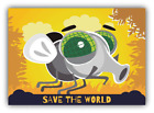 Save The World Fly Bug Cartoon Animal Greenpeace Slogan Car Bumper Sticker Decal