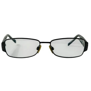 Donna Karan Eyeglasses Frames Black Rectangular Crystals DK Bling Italy - Picture 1 of 10
