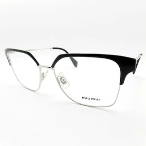 Miu Miu VMU 52O 1AB-1O1 Black Silver New Authentic Frame - Picture 1 of 3