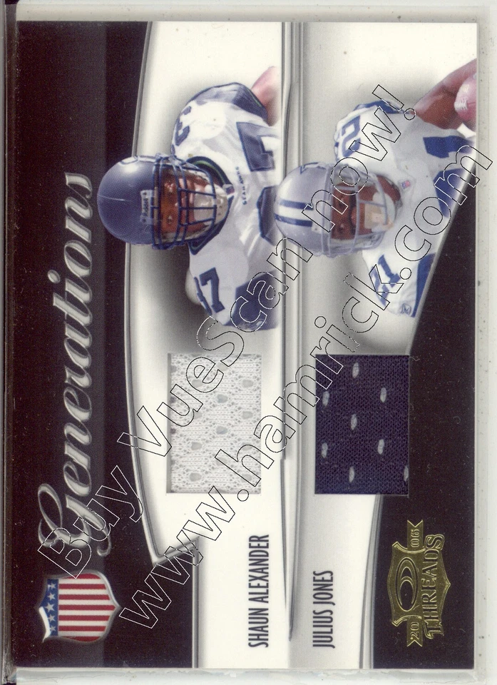 shaun alexander julius jones dual GU jersey patch seahawks cowboys #/250 2006 - Image 1 of 1