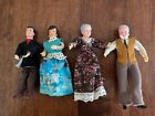 Vintage Lundby Style Dollhouse People - Grandparents, Mom and Dad