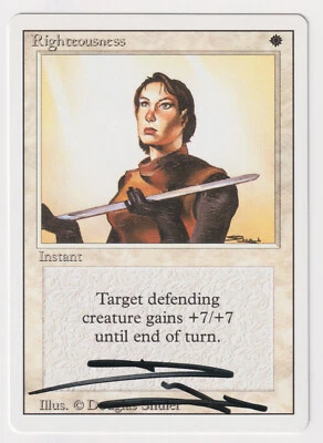 Signed Righteousness Proof LP Revised Artist Douglas Shuler 1994 MTG Magic AP! - Image 1 of 2