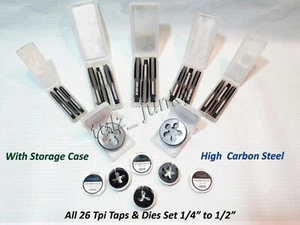 20x BSCY,CEI 26 TPI TAP DIE SET 1/4"-1/2" FOR AJS,TRIUMPH,NORTON,ARIEL,ENFIELD - Picture 1 of 2