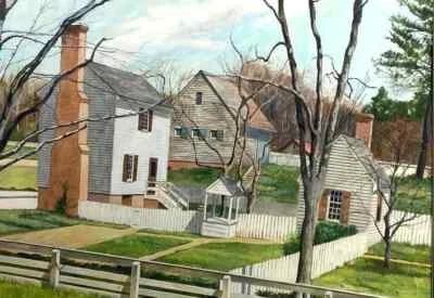 Acuarela colonial Williamsburg por George Parr pintada sinfonía de Virginia Foto 1 de 4
