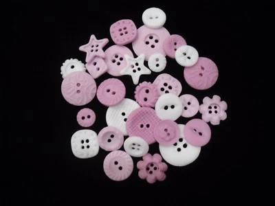 30 edible buttons for  birthday, christening baby shower  ( ANY COLOUR MIX ) - Image 1 of 2