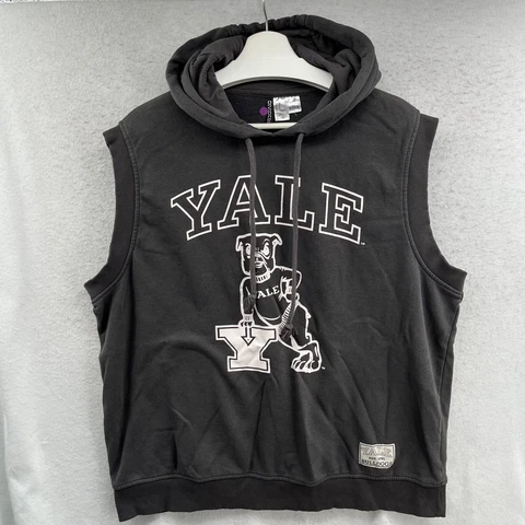 Yale Bulldogs Sleevless Hoodie Shirt Mens Medium Muscle Tank H&M Sleevless Cover