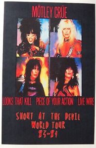 MOTLEY CRUE 1983 / 1984 SHOUT AT THE DEVIL WORLD TOUR PROMO POSTER / NMT 2 MINT