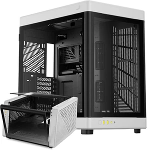 RGB Dual-Chamber Panoramic Tempered Glass Gaming PC Case; 2-Way Standing with Ve - Picture 1 of 9