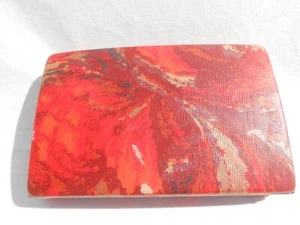 Vintage Mele Rot Cosmic Hartschale Schmuck Ohrring Etui - Bild 1 von 11