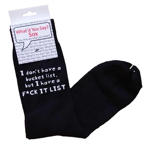 Foozys Divertidos Calcetines Negros Lista Cubo Cita Sarcástica Unisex Talla Única - Imagen 1 de 3