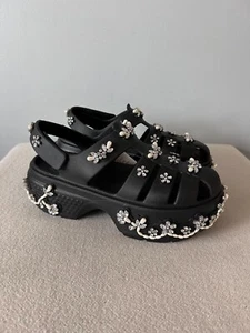 Zuecos de pescador Simone Rocha x Crocs Stomp - para mujer talla 9 - negros - NUEVO - Imagen 1 de 7